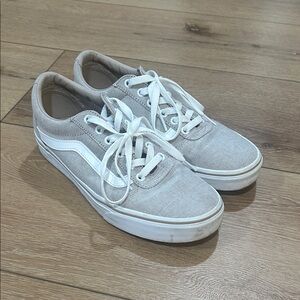 Vans Women’s Gray and White Sneakers